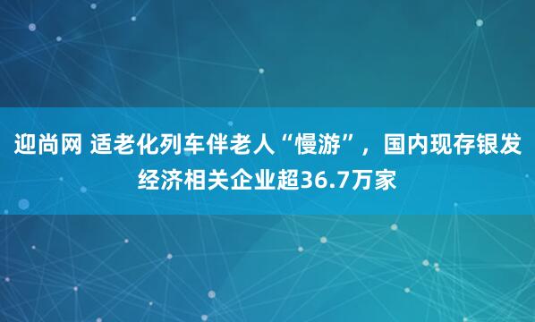 迎尚网 适老化列车伴老人“慢游”，国内现存银发经济相关企业超36.7万家